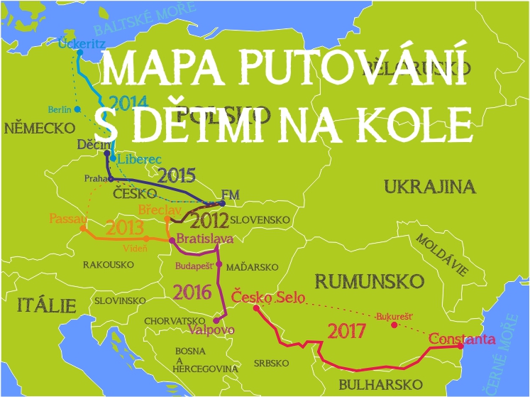 MAPA PUTOVÁNÍ NA KOLE S DĚTMI